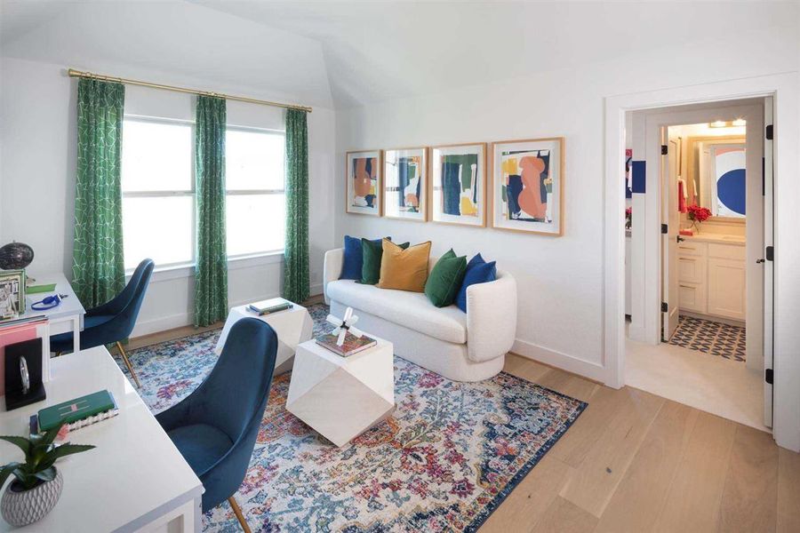 Furnished interior view inside a new home in Palmera Ridge: 70ft. lots, Leander (Image 16). Furnished interior view inside a new home in Palmera Ridge: 70ft. lots, Leander (Image 16).