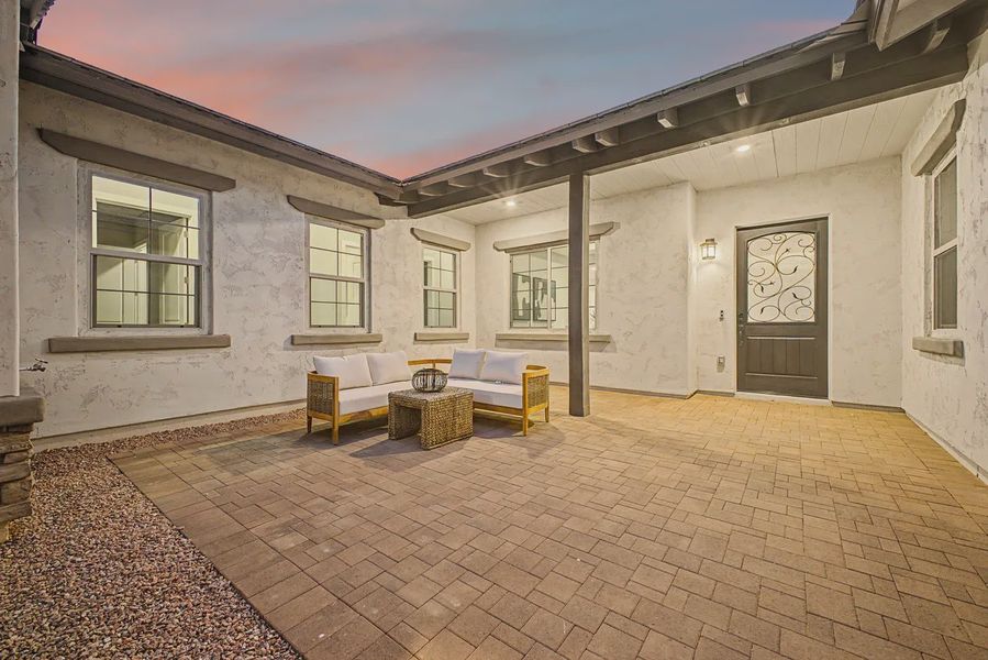 Exterior details and patio area of a home in Bellero Estates, Queen Creek (Image 29).