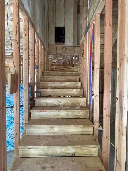 Stairway to the secondary bedrooms