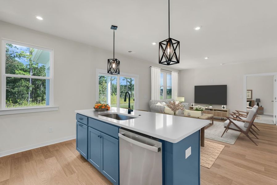 Kitchen, Dining and Family Room