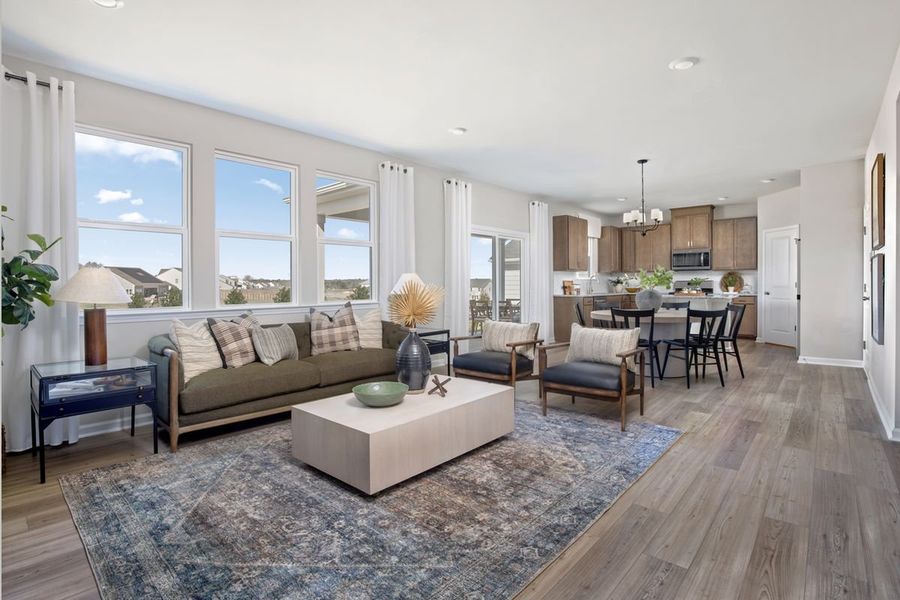Representative furnished interior of a home built from the Plan 2338 by KB Home in Utley Farms, New Hill (Image 7).