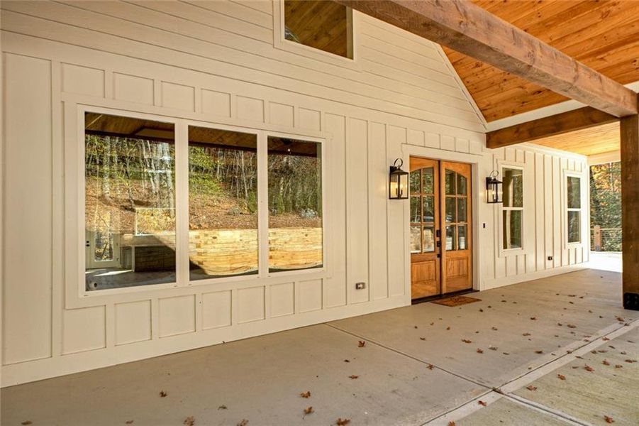 Exterior details and patio area of a home in , Ellijay (Image 24).