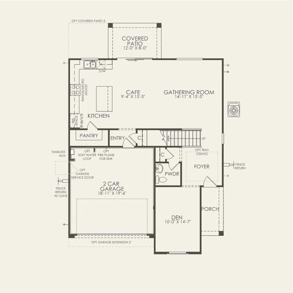 2D floor plan layout for the Waterville by Pulte Homes in Upper Canyon, Phoenix, AZ (Image 3).