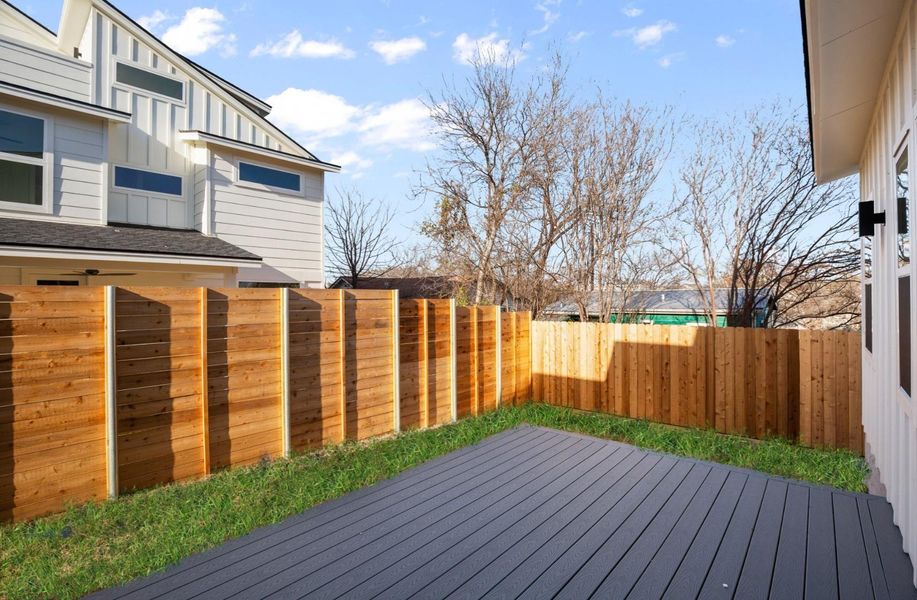 Large deck off of living room