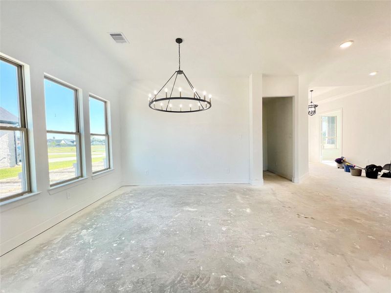Formal dining room will have a custom feature wall