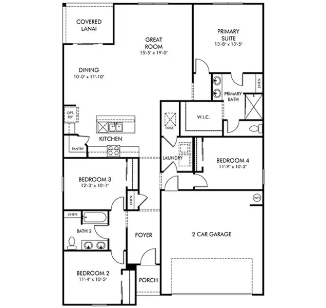 2D floor plan layout of this home in Cypress Meadows - Signature Series, Jacksonville, FL (Image 1). 2D floor plan layout of this home in Cypress Meadows - Signature Series, Jacksonville, FL (Image 1).