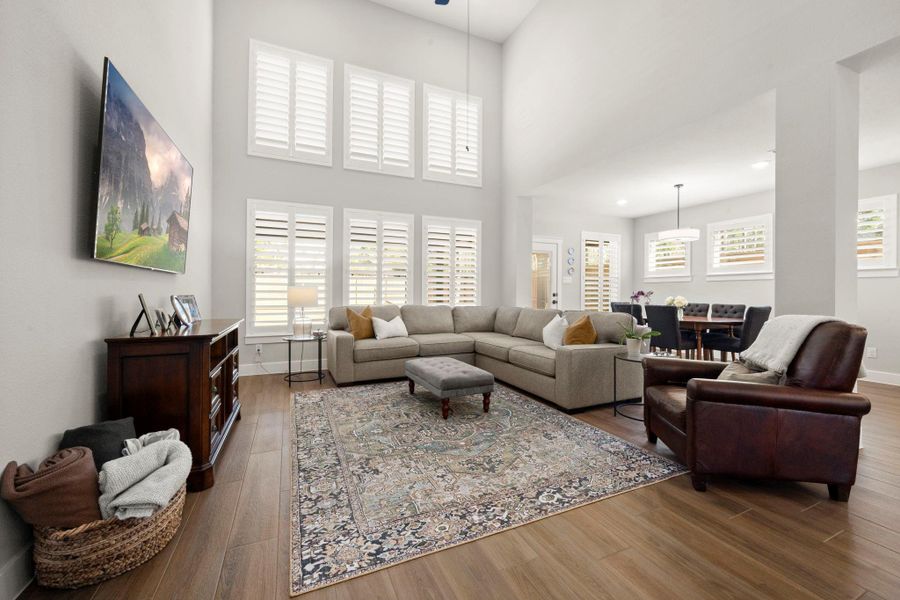 Plantation shutters bring timeless style and privacy throughout the home. Plantation shutters bring timeless style and privacy throughout the home.