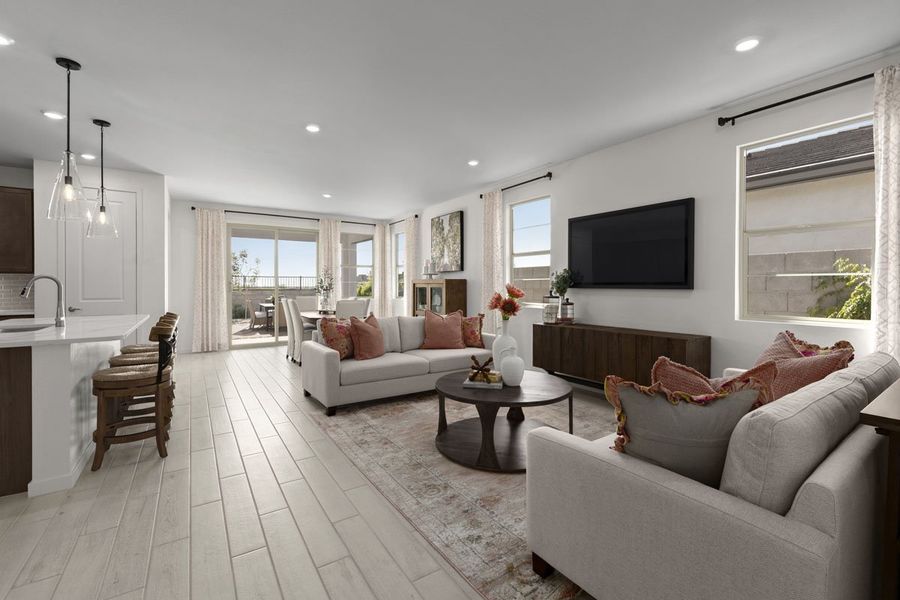 Representative furnished interior of a home built from the 1849 Modeled by KB Home in The Traditions at Teravalis, Buckeye (Image 4).