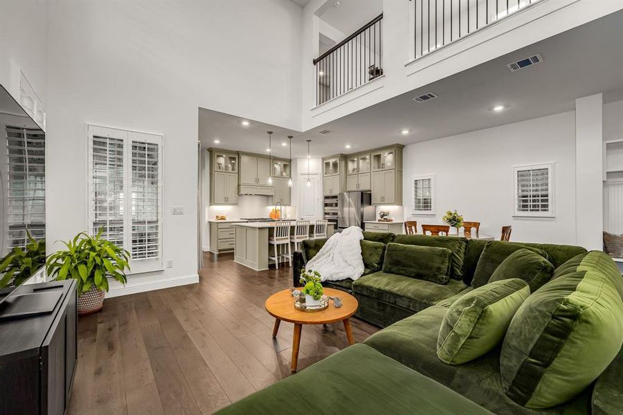 Furnished interior view inside a new home in Fields Villas - Darling Homes, Frisco (Image 17). Furnished interior view inside a new home in Fields Villas - Darling Homes, Frisco (Image 17).