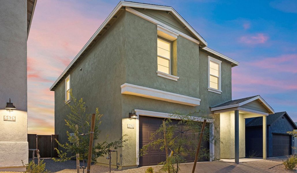 Representative exterior photo of a completed home built from the Elm - C30E by D.R. Horton in Redford Estates, Tucson, AZ (Image 24).