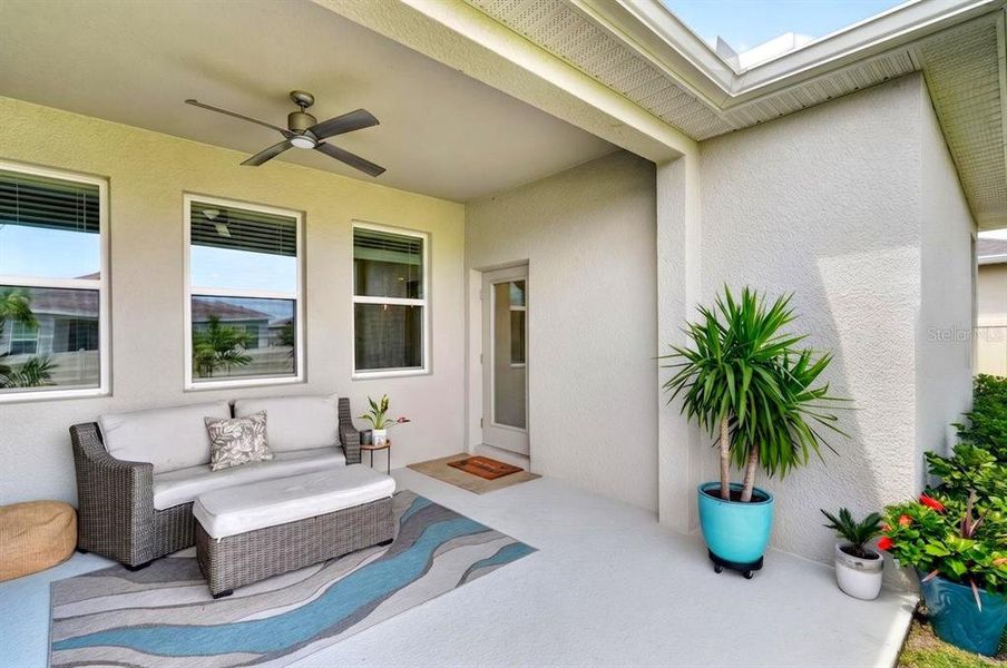 Exterior details and patio area of a home in Archers Mill, Ormond Beach (Image 33).