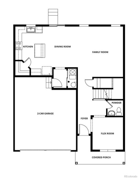 2D floor plan layout of this home in Cottonwood Greens, Fort Lupton, CO (Image 4).