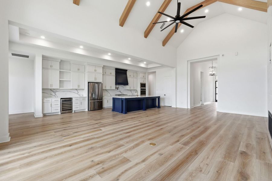 Open plan kitchen with island