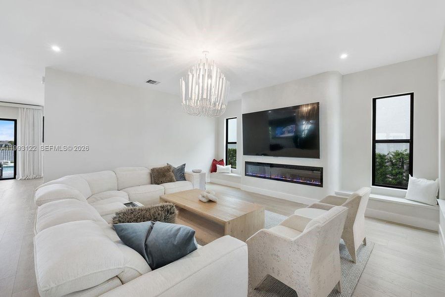 Custom Fireplace and Built-in Bench Seats