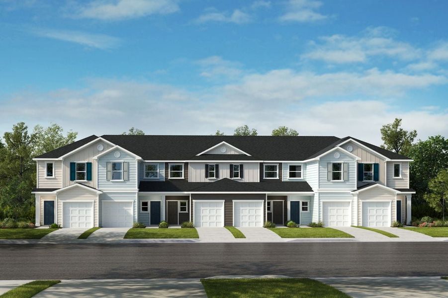 Front exterior of a new home in Richland Reserve, Raleigh, NC, highlighting curb appeal (Image 1).
