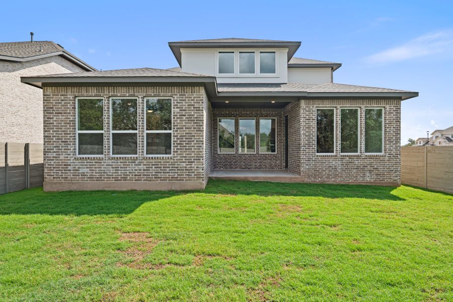 Exterior details and patio area of a home in Wolf Ranch, Georgetown (Image 29).
