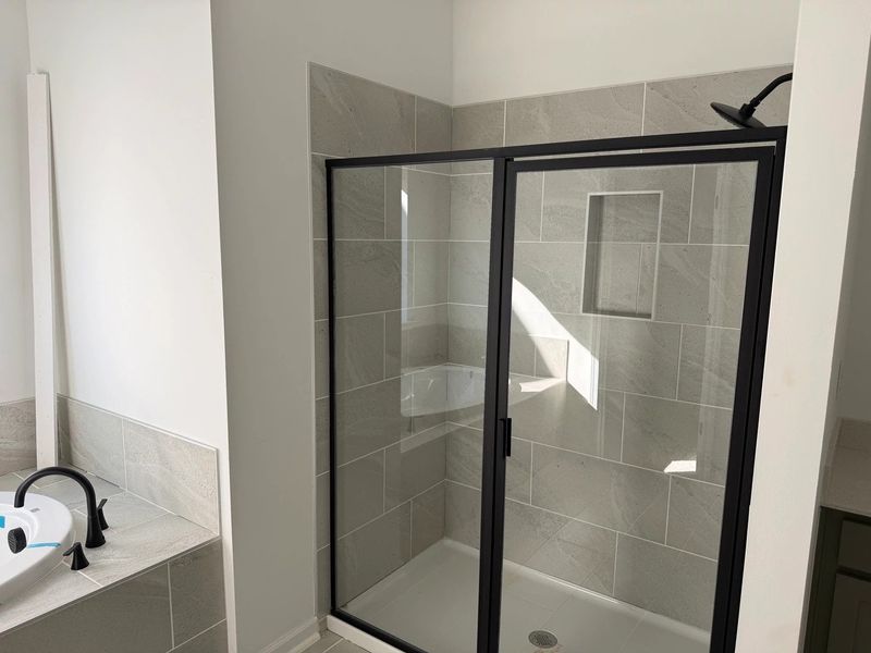 Primary Bath featuring the AW Collection® Rosemary - Organic textures meet bold design.