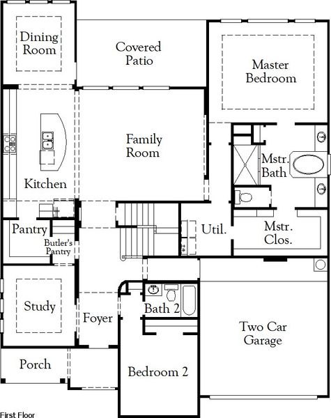 2D floor plan layout of this home in Pecan Square, Northlake, TX (Image 5).