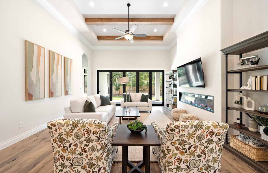 Representative furnished interior of a home built from the 3546 by Ravenna Homes in The Woodlands Hills 65′, Willis (Image 30).