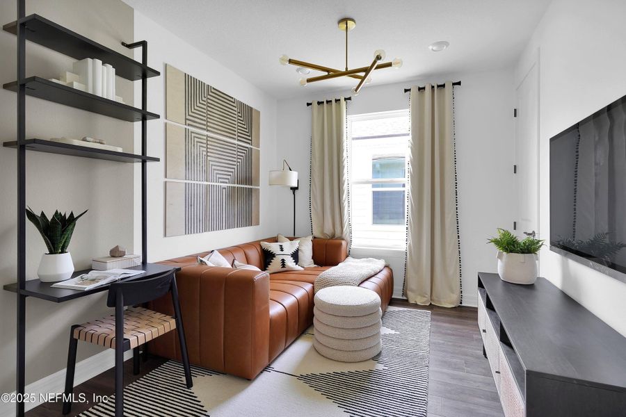 Furnished interior view inside a new home in Del Webb Wildlight, Yulee (Image 17).