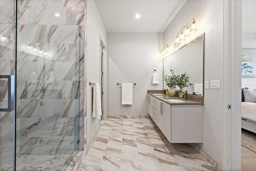 Furnished interior view inside a new home in , Dallas (Image 23).