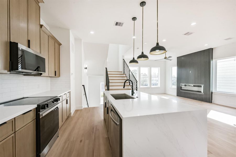 Back view of the kitchen.