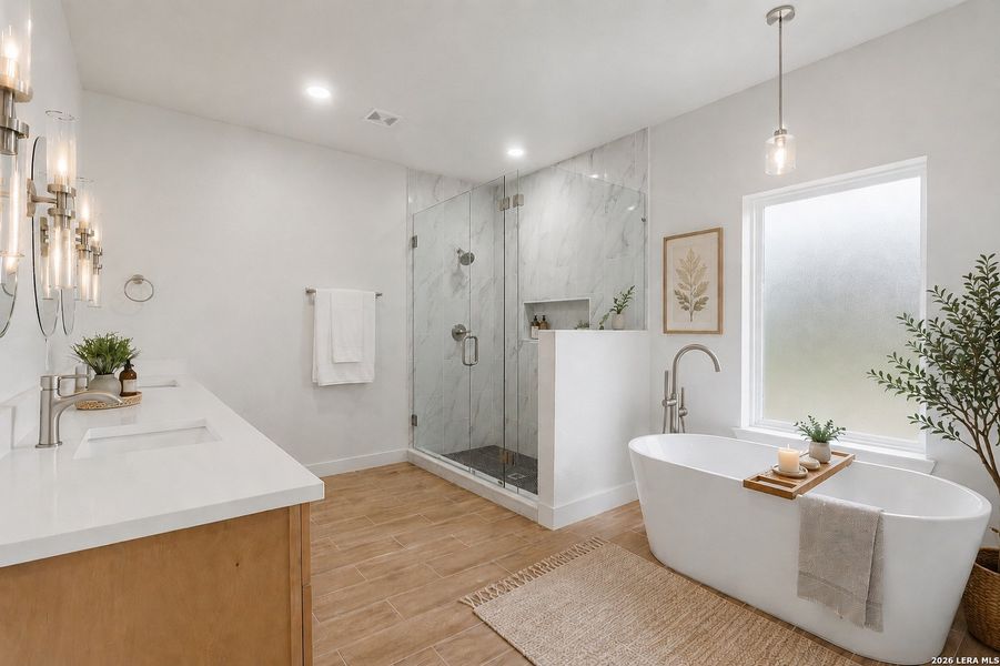 Furnished interior view inside a new home in , Bandera (Image 10).