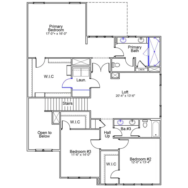 2D floor plan layout of this home in Grand Park, Leland, NC (Image 4).