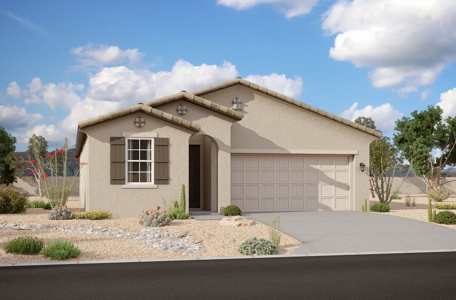 Representative exterior photo of a completed home built from the Shiloh by Beazer Homes in Highpointe at Northpointe, Peoria, AZ (Image 37).