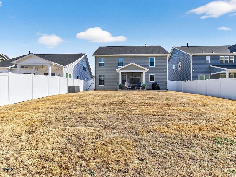 Fully fenced backyard Fully fenced backyard