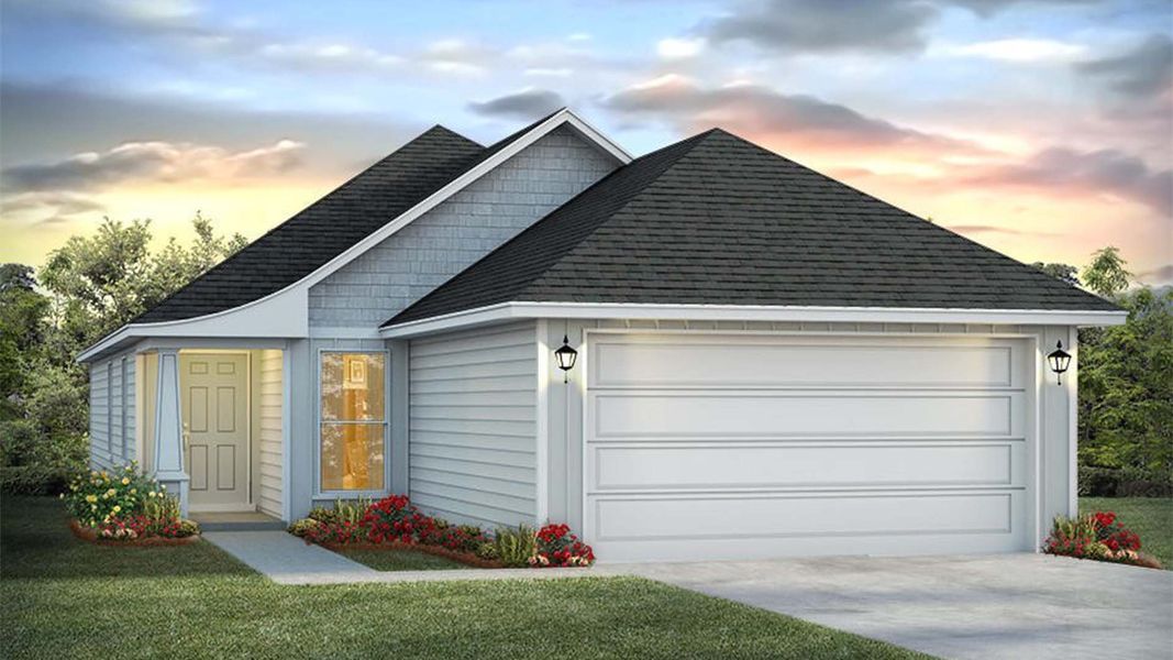 Front exterior of a new home in Park Place, Panama City, FL, highlighting curb appeal (Image 1). Front exterior of a new home in Park Place, Panama City, FL, highlighting curb appeal (Image 1).