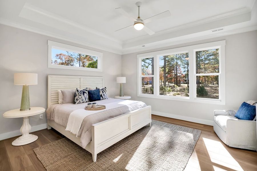Furnished interior view inside a new home in The Bluffs On the Cape Fear, Leland (Image 32).