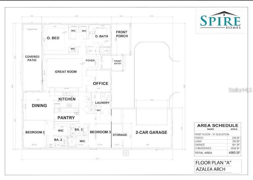 2D floor plan layout of this home in Southern Hills Plantation, Brooksville, FL (Image 5).