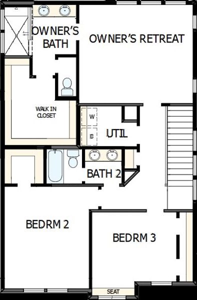 2D floor plan layout of this home in Trailside at Cottonwood Creek, Colorado Springs, CO (Image 6).