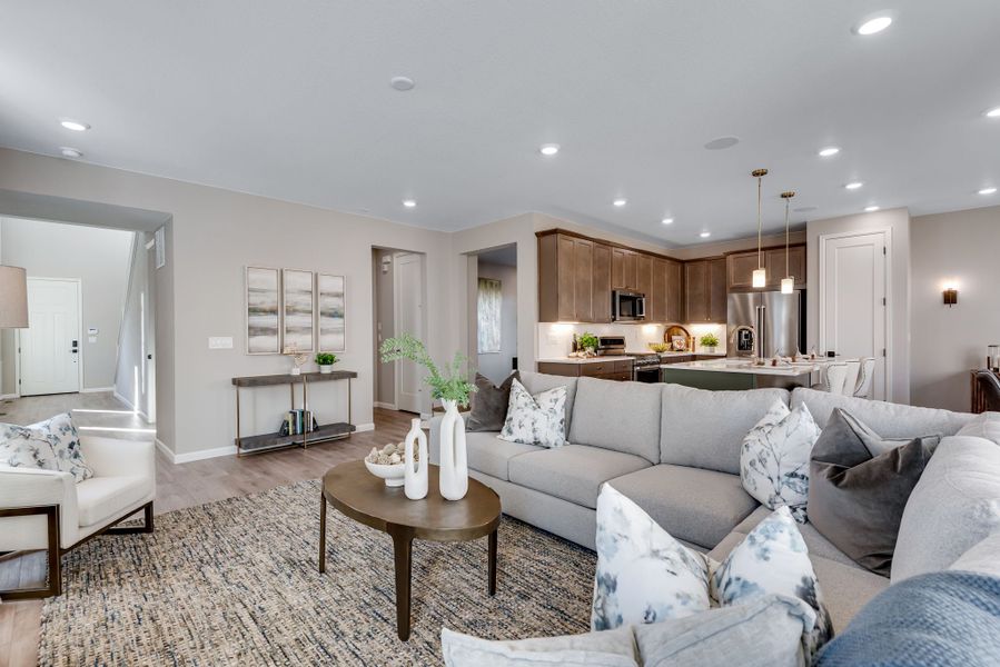 Furnished interior view inside a new home in Reunion, Commerce City (Image 9). Furnished interior view inside a new home in Reunion, Commerce City (Image 9).