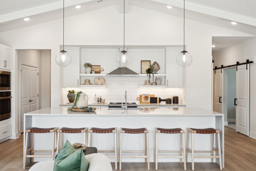 Kitchen with floating shelves