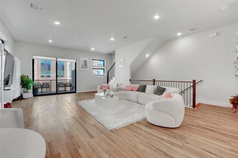 Living room featuring light hardwood / wood-style floors