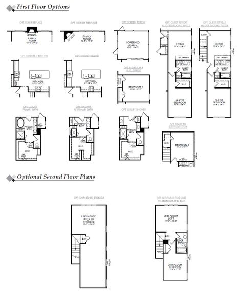 2D floor plan layout for the Edgefield by Eastwood Homes in Arbordale Reserve, Blythewood, SC (Image 4).
