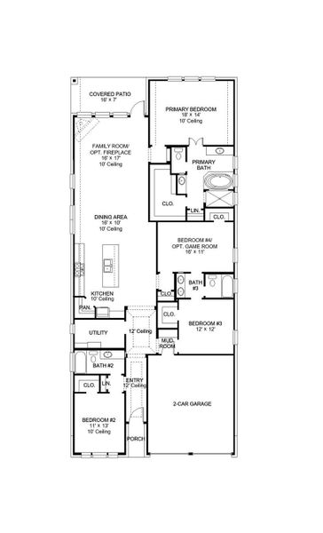2D floor plan layout of this home in Valencia 45', Manvel, TX (Image 2). 2D floor plan layout of this home in Valencia 45', Manvel, TX (Image 2).