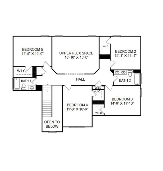 2D floor plan layout of this home in Parkers Summit, Greer, SC (Image 4).