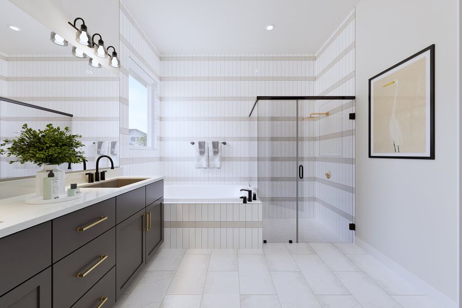 Representative furnished interior of a home built from the The Brighnam by David Weekley Homes in Elyson 40', Katy (Image 4).