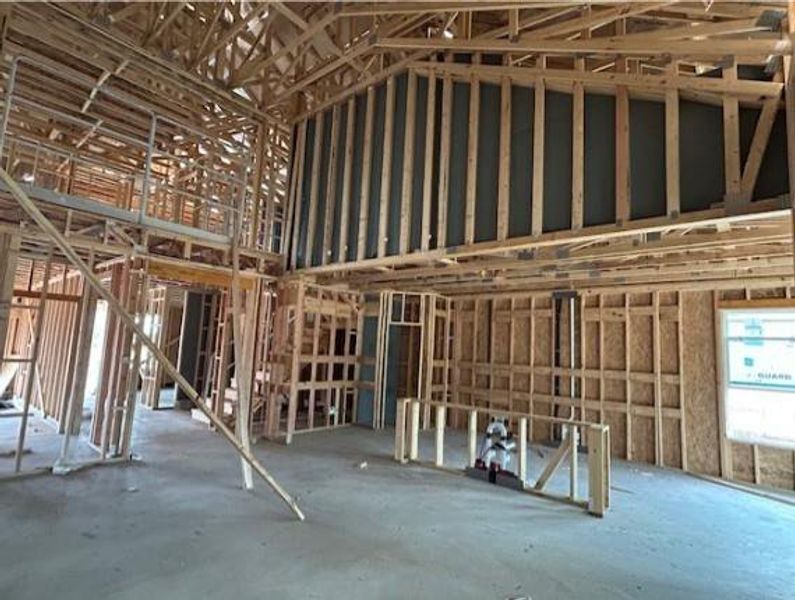 Spacious Family Room with high ceilings