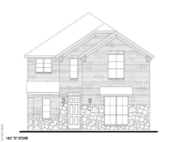 Plan 1457 Elevation D w/ Stone