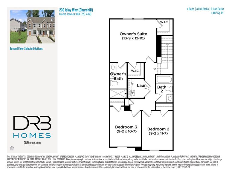 2D floor plan layout of this home in Clarke Townes, Anderson, SC (Image 6).