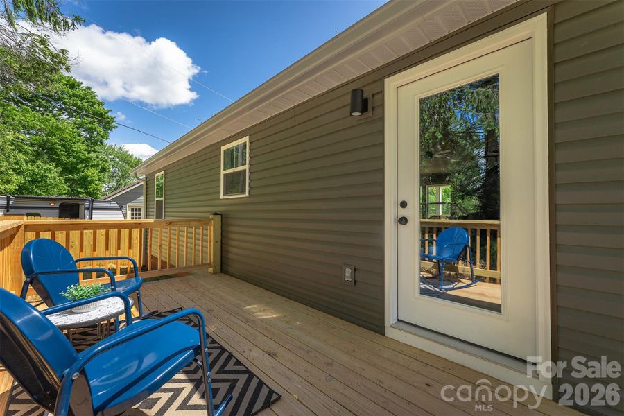 Exterior details and patio area of a home in , Candler (Image 24).