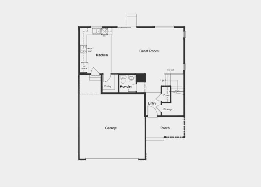 2D floor plan layout for the Plan 1633 by KB Home in Bennett Crossing Classic, Bennett, CO (Image 6). 2D floor plan layout for the Plan 1633 by KB Home in Bennett Crossing Classic, Bennett, CO (Image 6).