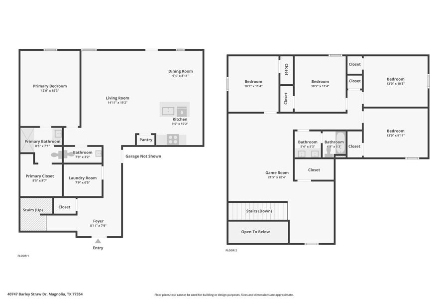 2D floor plan layout of this home in Mill Creek, Magnolia, TX (Image 5). 2D floor plan layout of this home in Mill Creek, Magnolia, TX (Image 5).
