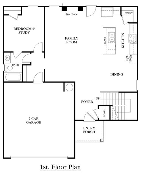 2D floor plan layout for the Canterbury by Crawford Creek Communities in Red Bird Manor, Jefferson, GA (Image 4).