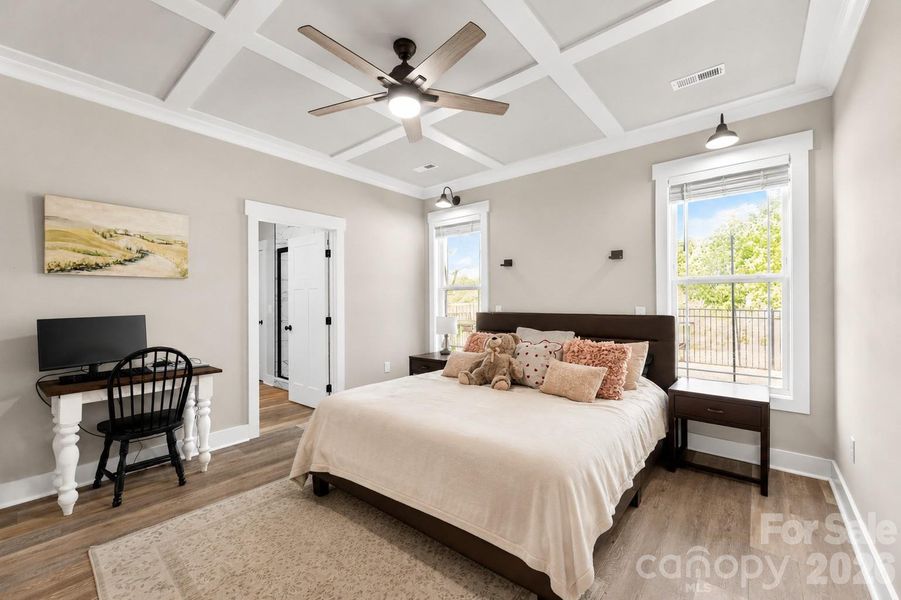 Primary Bedroom - Coffered Ceiling Detail