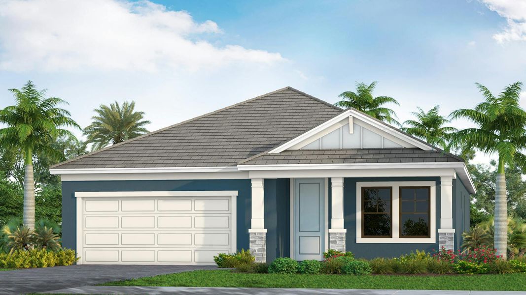 Front exterior of a new home in Windward Real Estate and Homes for Sale in Sarasota, FL - Neal Communities, Sarasota, FL, highlighting curb appeal (Image 1). Front exterior of a new home in Windward Real Estate and Homes for Sale in Sarasota, FL - Neal Communities, Sarasota, FL, highlighting curb appeal (Image 1).